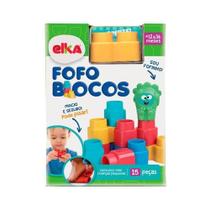 Brinquedo Blocos De Encaixe Fofo Blocos Elka 15 Peças