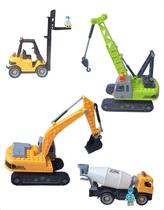 Brinquedo Blocos de Monta Caminhão Construção Civil Escavadeira Modelo:Kit 4 Brinquedos