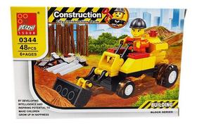 Brinquedo Blocos De Montar 48 Pçs Construção Pá Carregadeira