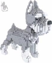 Brinquedo Blocos De Montar Cachorro Raça Schnauzer 880 Peças