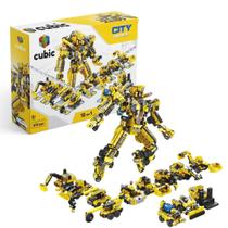 Brinquedo Blocos de Montar Cubic 12 em 1 City 573 Peças compatível Multikids - BR1093