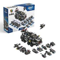 Brinquedo Blocos de Montar Cubic 12 em 1 Swat Policia 572pçs Multikids - Br1095