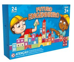 Brinquedo Blocos De Montar De Madeira Futuro Engenheiro 24 Peças Brinquedo Blocos De Montar De Madeira Futuro Engenheiro 24 Peças