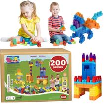 Brinquedo Blocos De Montar encaixam 200 pçs Grande Ditatico Educativos para crianças pequenas Bebes
