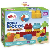 Brinquedo Blocos de Montar Fofo Blocos Fazendinha 25 Peças Macio Educativo Brinquedos Bebe Menino e Menina Elka