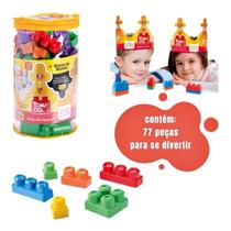 Brinquedo Blocos De Montar Grandes Infantil Criança Diversão 77 Peças - Samba Toys