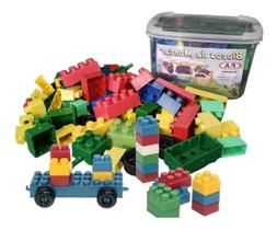 Brinquedo Blocos De Montar Infantil Educativo Pote 39 Peças - P.A Brinquedo