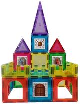 Brinquedo blocos de montar infantil magforma castelo 28 stem
