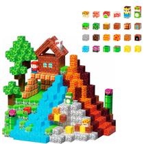 Brinquedo Blocos De Montar Magnéticos Cubos Crafts 100 Pçs DESENHO:CASA RIO