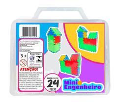 Brinquedo Blocos de Montar - Mini Engenheiro - Maleta- 24 PÇ