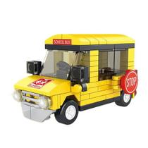 Brinquedo Blocos De Montar Veículo Ônibus Escolar Amarelo