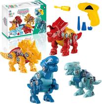 Brinquedo blocos montar dinossauros com ferramentas 112 pc