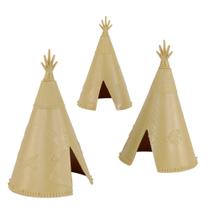 Brinquedo BMC Classic Indian Teepees, 3 peças, bronzeado, 13x8 cm