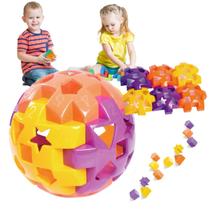 Brinquedo Bola Formas De Encaixe Grande Colorido Didatico Educativo Infantil Bebe
