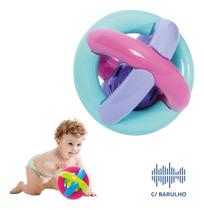 Brinquedo Bola Maluca Bebe Estimular Sentidos Chocalho Presente Menina a partir 3 Meses Rosa