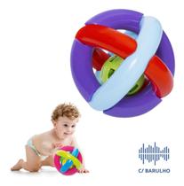 Brinquedo Bola Maluca Bebe Estimular Sentidos Chocalho Presente Menino Menina partir 3 Meses - Mercotoys