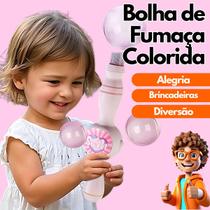 Brinquedo Bolha de Sabão e Fumaça Infantil Bubble Fog Wand Elétrica Portátil
