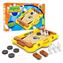 Brinquedo Boliche Infantil De Mesa Com 6 Pinos Bolinhas E Lançador Jogo Para Família Brinquedo Boliche Infantil De Mesa Com 6 Pinos Bolinhas E Lançador Jogo Para Família