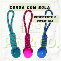 Brinquedo Bolinha com Corda Puxador para Cachorro de Todos os Portes