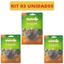 Brinquedo Bolinhas de Catnip Erva dos Gatos Desidratada Kit 03 Pçs