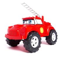 Brinquedo Bombeiro Monster Truck Articulável Salva Vidas Vermelho 35cm