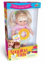 Brinquedo boneca angelina girls aprendendo ingles milk loira