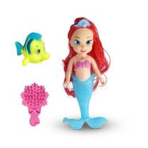 Brinquedo Boneca Ariel Pequena Sereia com Cauda Iluminada