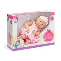 Brinquedo Boneca Baby Ninos em Plástico Vinil 37,5cm com Acessórios Chupeta e uma Certidão de Nascimento Cotiplas - 2032
