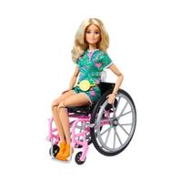 Brinquedo Boneca Barbie Cadeira de Rodas Loira Mattel Grb93