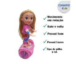 Brinquedo Boneca Bate E Volta Patim Roller Brinquedo Meninas