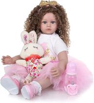 Brinquedo Boneca Bebê Reborn 60cm Princesa Aurora 1º Aniversario