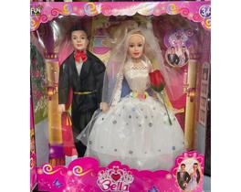 Brinquedo Boneca Bella Noiva com noivo