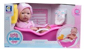 Brinquedo Boneca Boneca Love Born Banho Divertido Rosa 2382