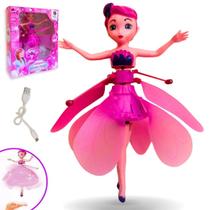 Brinquedo Boneca Fada Voadora Com Luz Voa Na Mão Por Sensor