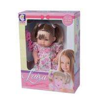 Brinquedo Boneca Luisa Loira Articulada em Plastico Vinil 33cm com Vestidinho Florido e uma Chupeta Cotiplas - 2078