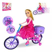 Brinquedo Boneca Menina Barbie Bicicleta Som E Led Pilha Fun