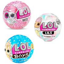 Brinquedo Boneca Surpresa LOL Kit 3 Bonecos Lils Boys Pets