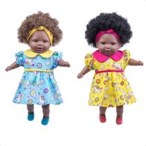 Brinquedo Boneca Tayla Negra em Plástico Vinil com Cabelo Cacheado Castanho ou Preto Sortido 48cm Cotiplas - 2281 Brinquedo Boneca Tayla Negra em Plástico Vinil com Cabelo Cacheado Castanho ou Preto Sortido 48cm Cotiplas - 2281