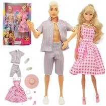 Brinquedo Boneca Tipo Barbie e Ken Articulada com Roupas e Acessórios Presente Para Meninas e Meninos Sortidos