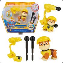Brinquedo Boneco Da Patrulha Canina Rubble Com Acessórios