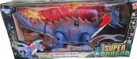 Brinquedo Boneco Dragão emite som e anda com luzes movimenta
