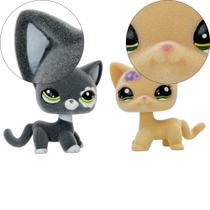 Brinquedo boneco feito sob medida para animais flocados, gato de pêlo curto, 5 cm, 2 peças