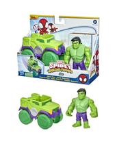 Brinquedo boneco hulk com veículo spidey amazing f3989 hasbro