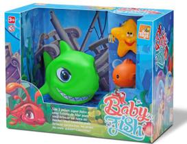Brinquedo Boneco Tubarão Infantil Baby Fish Várias Cores Bee Toys Para Banho Piscina Diversão Educativo