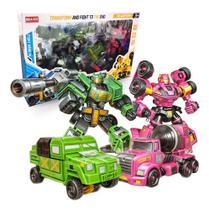 Brinquedo Bonecos 2 Robôs Guerra Transformers Vira Carro Top