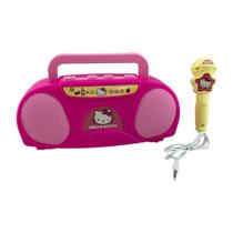 Brinquedo Boombox e Karaoke da Hello Kitty Infantil com Microfone Incluso - Candide 5973