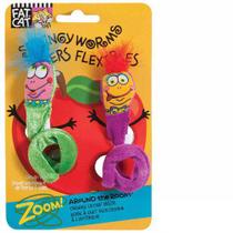 Brinquedo Brasgroup FCC Springy Worms para Gatos Verde e Roxo - P650037