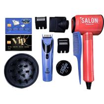 Brinquedo Brincando de Profissões KIT Barbeiro VIP com 10 Peças e Secador com Sopro de AR Brinquedo Brincando de Profissões KIT Barbeiro VIP com 10 Peças e Secador com Sopro de AR