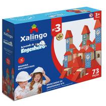 Brinquedo Brincando Engenheiro N3 73 Peças Grande Madeira Original Xalingo