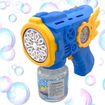 Brinquedo Bubble Gun Maquina Arminha Pistola Bolha De Sabão Infantil Cor Azul